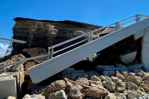 Rubble of Sanibel Causeway left behind after Hurricane Ian