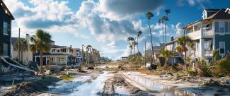 A neighborhood in South Florida after storm